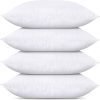 Utopia Bedding Throw Pillows (Set of 4, White), 18 x 18 Inches Pillows for Sofa, Bed and Couch Decorative Stuffer Pillows