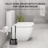 Silicone toilet brush and plunger set - Black