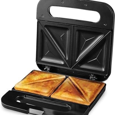 Electric Sandwich Maker with Non-Stick Plates, Indicator Lights, Cool Touch Handle, Easy to Clean and Store, Perfect for Cooking Breakfast, Grilled Cheese, Tuna Melts and Snacks, Black GPS401B