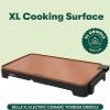 Electric Ceramic Titanium Griddle, Make 15 Eggs At Once,12" x 22", Copper/Black