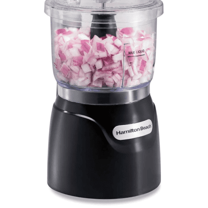 Hamilton Beach Electric Vegetable Chopper & Mini Food Processor, 3-Cup, 350 Watts, for Dicing, Mincing, and Puree, Black (72850)