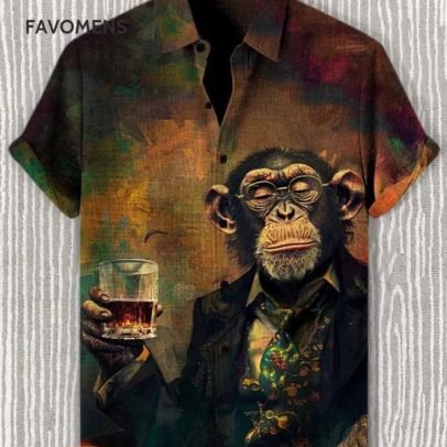 Art print casual 100% cotton shirt