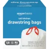 Amazon Basics Tall Kitchen Drawstring Trash Bags, 13 Gallon, 120 Count (Previously Solimo)