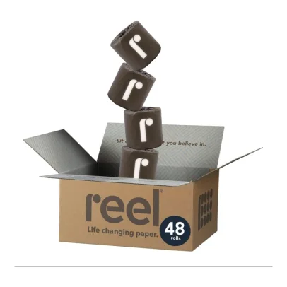 Bulk Reel Premium Bamboo Toilet Paper2 Pack48 Rolls of Toilet Paper3-Ply Made From Tree-Free, 100% Bamboo FibersEco-Friendly Zero Plastic Packaging