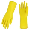 Vgo... 10-Pairs Reusable Household Gloves, Rubber Dishwashing gloves, Extra Thickness, Long Sleeves, Kitchen Cleaning, Working, Painting, Gardening, Pet Care (Size M, Yellow, HH4601)