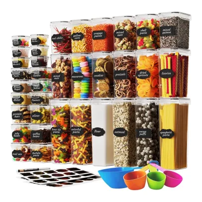 Chef's Path Airtight Food Storage Container Set with LidsSuperior Variety Pack of 36 for Kitchen & Pantry Organization,BPA Free Kitchen Storage Containers for Cereal, Flour &, Sugar