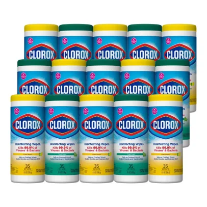 Clorox 30112 Disinfecting Wipe, Fresh/Lemon Fresh Scent (525 Count)